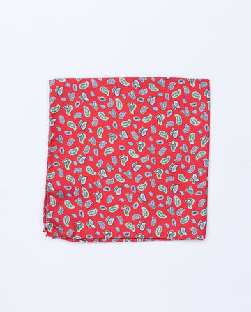 Lenço de Bolso 100% Seda em Encarnado